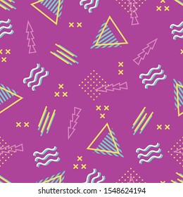 Colorful memphis style seamless pattern background. Good for background image, backdrop, wallpaper and gift wrapper.