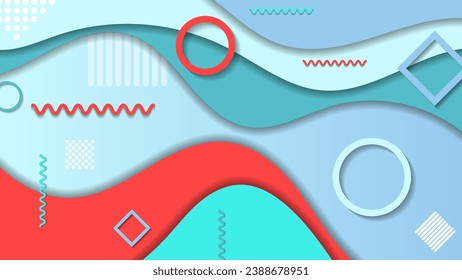 Colorful Memphis style wallpaper. An excellent background for designing pages on social networks, posters, presentations, outdoor advertising and your other projects. Vector.