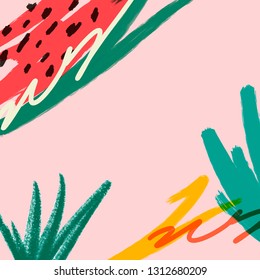 Colorful memphis summer background vector