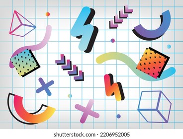 colorful memphis vector abstract background design