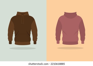 Colorful men's hoodie vector template illustration. Hoodie front and back view design. Fashion design, Beauty and fashion, Sweatshirt, Long sleeve hoodie, Hooded fashion, Casual, Jacket.