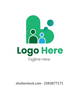 Colorful mental health or counselling based logo for medical field vector illustration with dummy text on white background.