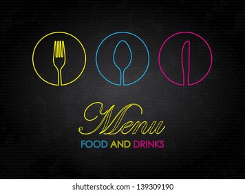 colorful menu over black background vector illustration