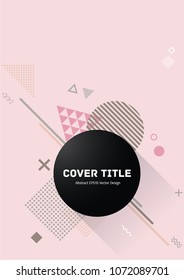 Colorful mephis vector poster with white color, pink, gray, shape on the background. Cool page of the texture posters of the meme. Home page for corporate notebooks