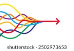 Colorful merging arrows image. Clipart image