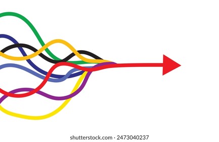 Colorful merging arrows image. Clipart image.  isolated on white background. EPS 10