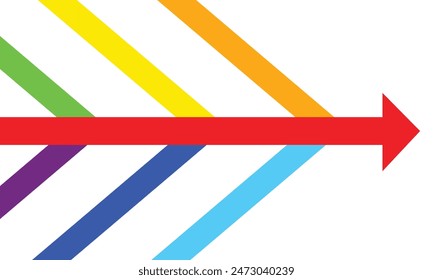 Colorful merging arrows image. Clipart image.  isolated on white background. EPS 10