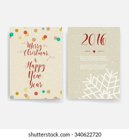 Colorful Merry Christmas flyer. Christmas card templates. Christmas Posters set. Vector illustration. Template for Greeting, Congratulations, Invitations. Postcard, invitation. 