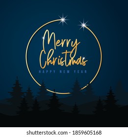 Colorful Merry Christmas greeting card