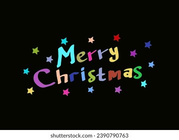 Colorful Merry Christmas greetings. colorful handwritten vector merry Christmas.