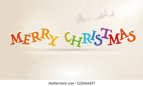Colorful Merry Christmas.Merry Christmas card. Vector Illustration.