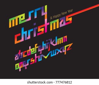 Colorful merry Italic font set
