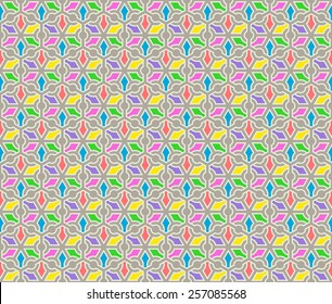 Colorful mesh seamless pattern background vector. Repeating geometric shapes with structure hexagon.