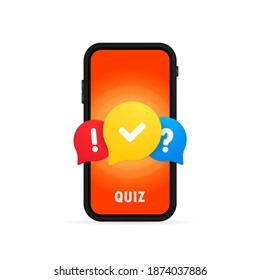 Cuadro de mensaje colorido con icono de signo de interrogación. Vector de fondo blanco aislado. EPS 10