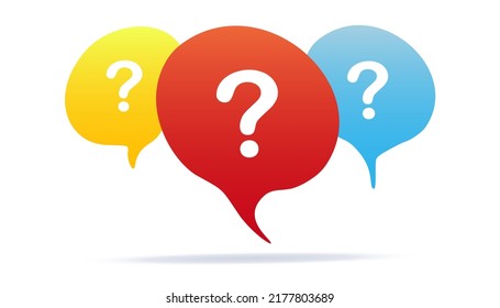 A colorful message box with question mark icon. Stock Vector