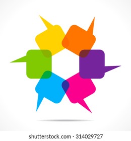 colorful message bubble arrange round shape design vector