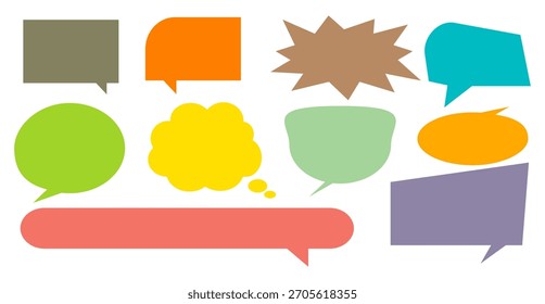 Colorful message comment chat box set. Collection of speech bubbles, text boxes, and chat boxes. Comic speech bubble vector set.