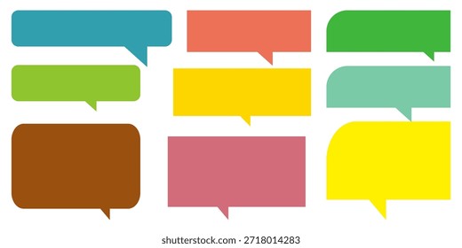Colorido mensaje comentario cuadro de chat conjunto. Colección de burbujas de discurso, cuadros de texto y cuadros de chat. Conjunto de Vector de burbuja de discurso cómico.