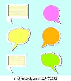 colorful message note on blue background