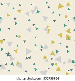 Colorful messy triangle seamless pattern. Abstract chaotic geometric pattern. Triangular geometrical background. Infinity geometric pattern. Vector illustration.