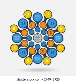 Colorful metaball diagram for infographics, Vector design template. 