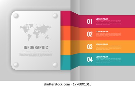 colorful metal business infographic template 
