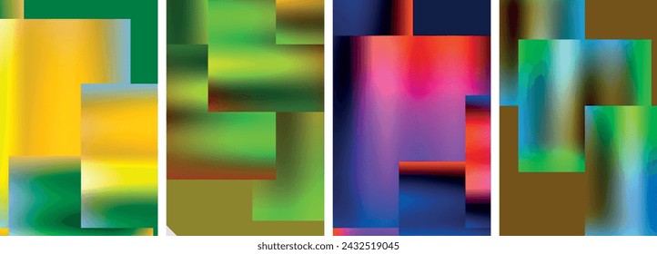 Colorful metal square abstract poster backgrounds