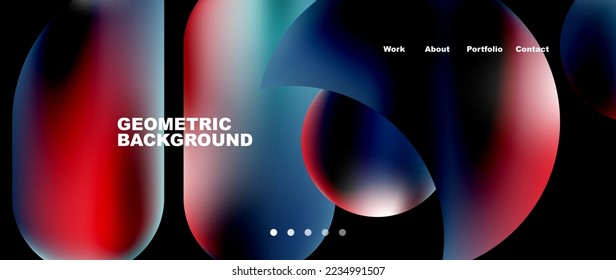 Colorful metallic geometric shapes minimal abstract background
