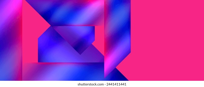 Colorful metallic geometric shapes. Vector Illustration For Wallpaper, Banner, Background, Card, Book Illustration, landing page