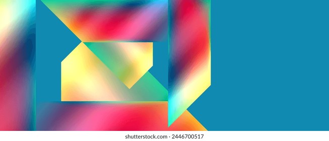 Colorful metallic geometric shapes. Vector Illustration For Wallpaper, Banner, Background, Card, Book Illustration, landing page