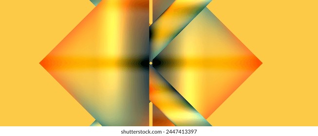 Colorful metallic geometric shapes. Vector Illustration For Wallpaper, Banner, Background, Card, Book Illustration, landing page