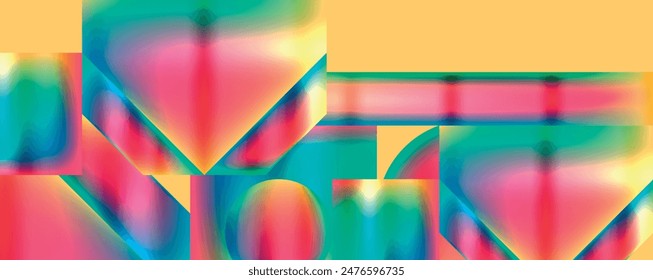 Colorful metallic geometric shapes. Vector Illustration For Wallpaper, Banner, Background, Card, Book Illustration, landing page