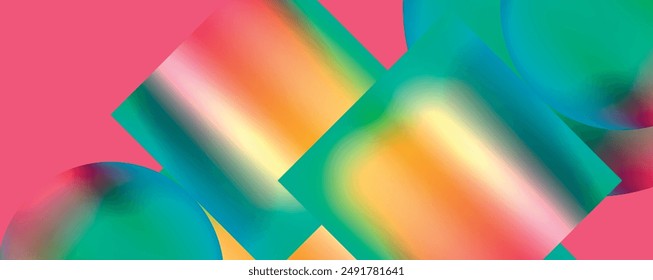 Colorful metallic geometric shapes. Vector Illustration For Wallpaper, Banner, Background, Card, Book Illustration, landing page