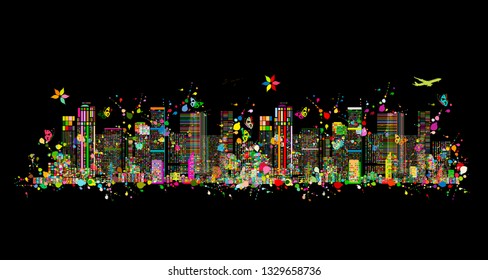 Colorful metropolis, abstract background for your design