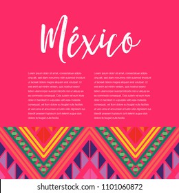 Colorful Mexican Embroidery Style Composition – Copy Space