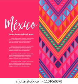Colorful Mexican Embroidery Style Composition – Copy Space
