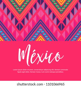 Colorful Mexican Embroidery Style Composition – Copy Space