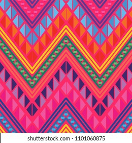 Colorful Mexican Embroidery Style Pattern