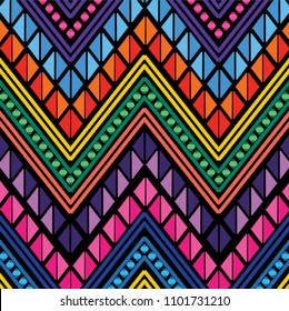 Colorful Mexican Embroidery Style Pattern