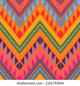 Colorful Mexican Embroidery Style Pattern