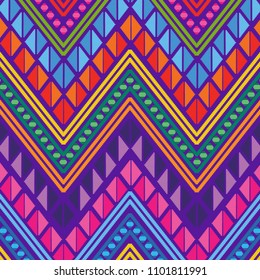 Colorful Mexican Embroidery Style Pattern