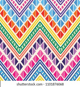 Colorful Mexican Embroidery Style Pattern