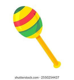 Colorful Mexican musical instruments maracas. Element of Hispanic holiday Cinco De Mayo. Mexican holiday icon. Simple cartoon vector element isolated on white background