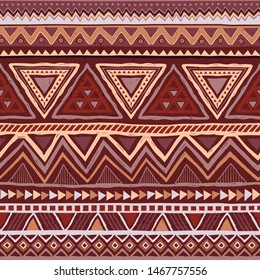 Colorful Mexican seamless pattern. Native American backdrop. 
Aztec ethnic geometric print. Vector