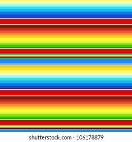 Colorful mexican Serape blanket seamless pattern, vector