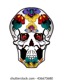 Colorful mexican skull