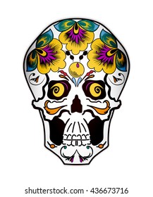 Colorful mexican skull