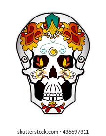 Colorful mexican skull