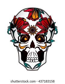 Colorful mexican skull