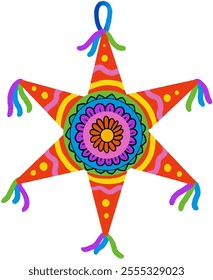 Colorful Mexican Star Pinatas Festive Holiday Decorations in Vibrant Designs